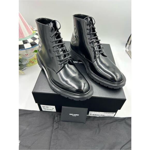Men\'s Saint Laurent combat boots size 42 made in Italy NWT main image 6